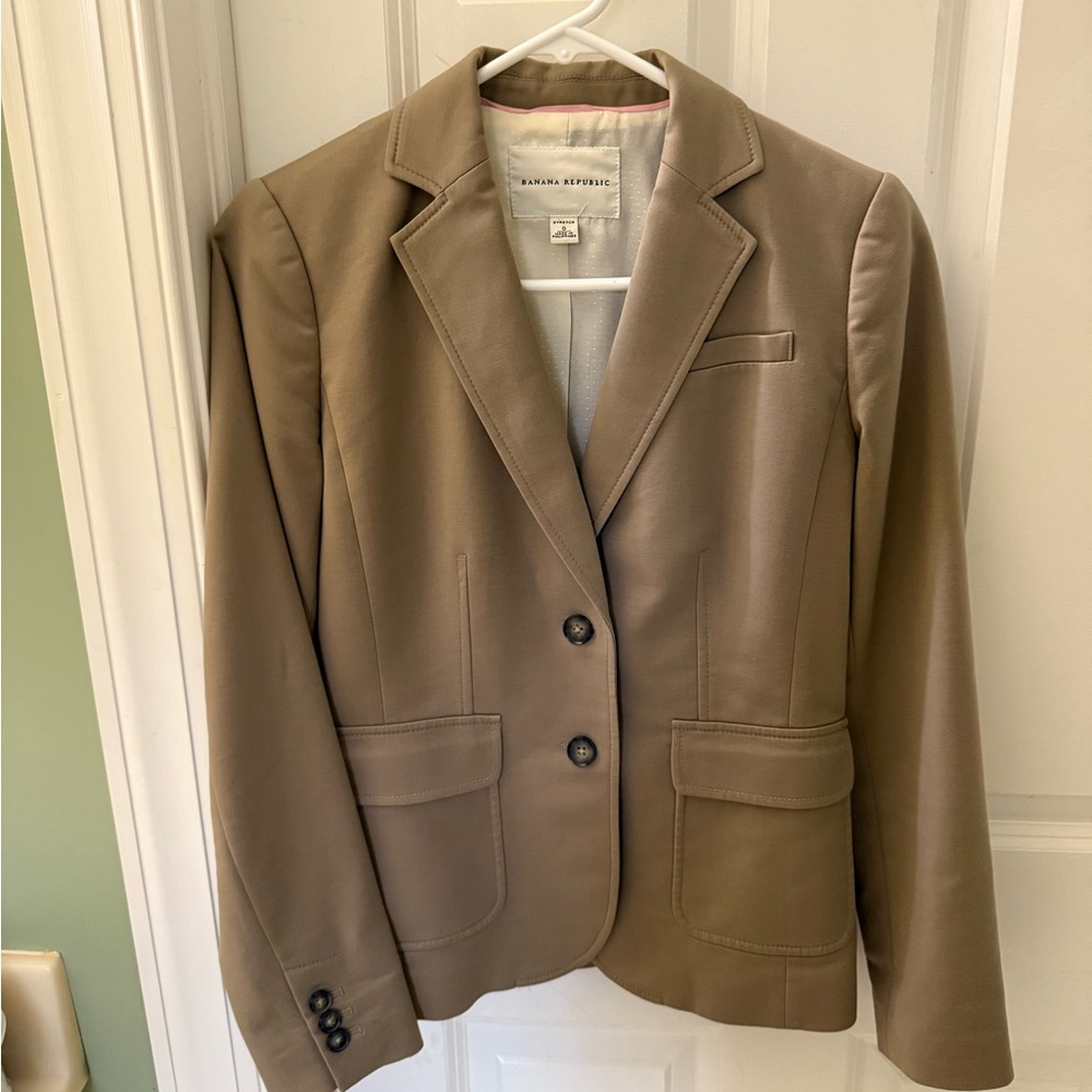 Banana Republic Women's Tan Stretch Blazer Jacket, Size 0